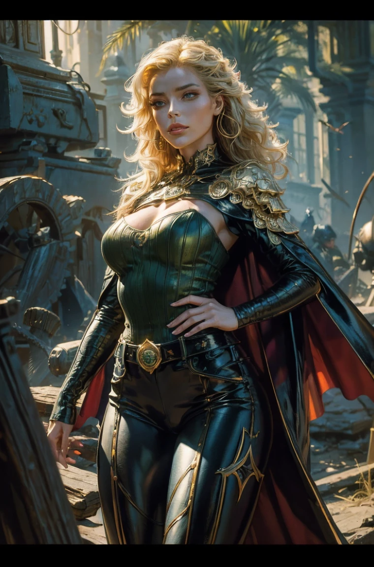  A female blonde succubus with mesmerizing feature masterpiece, top quality, best quality, official art, beautiful and aesthetic:1.2), (1girl), extreme detailed,(fractal art:1.3), colorful, highest detailed, (masterpiece, best quality:1.3) 1 bright-amber, blue, green cat like-eyes, professional digital painting, Unreal Engine 5. wearing a leather pants, and a top with wide sleeves, or cape effect, matching thin belt with a high waist thick heeled full covered shoes, oxfords, Seductive Hopeful expression, finely detailed eyes, happy mood, Wearing a full coverage blouse, epic scene, epic composition, Cinematic Lighting, Volumetric Lighting, ethereal light, intricate details, extremely detailed volumetric rays. [Beautiful girl in an, boho outfit, cheap ripped linen shirt and pants, oil painting, Detailed facial features, Sunlight, bright colors, dramatic lighting, expressive eyes and lips, High Resolution, 4K quality, Photorealistic]