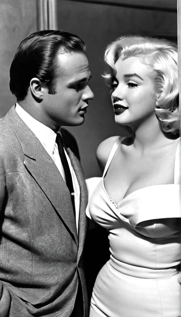 Actor Marlon Brando and Actress Marilyn Monroe as a couple 