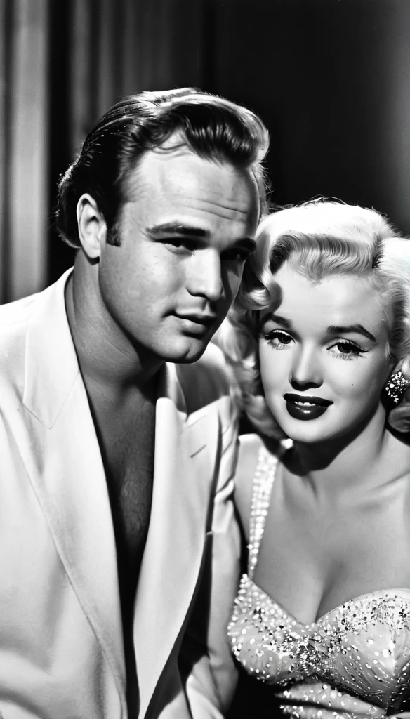Actor Marlon Brando and Actress Marilyn Monroe as a couple