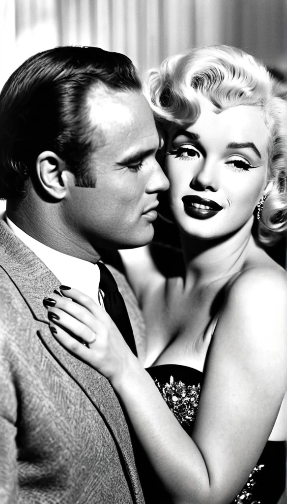 Actor Marlon Brando and Actress Marilyn Monroe as a couple