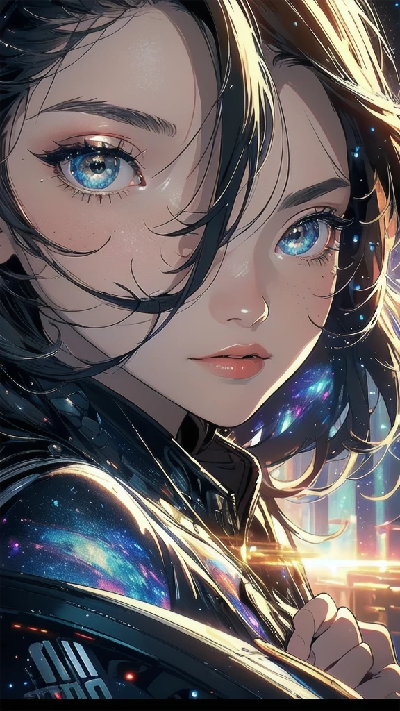 (((masterpiece, highest quality))),(((solo:1.2))),(((1girl:1.2))),(((32k wallpaper))),(very detailed, vintage science fiction),((((((cinematic movie poster)))))),(((((portfolio))))),(((((((Close-up))))))),,((((various angle)))),(((((ultimate highlight))))),((((complete. detailed face)))),(((((Extremely talented))))),(((most complicated machine))),(((text))),(((typography))),(((((best complicated machine))))),(((((genius mechanic))))),(((((gorgeous light leak))))),(((detailed amazing sparkling eyes))),(((hexagon))),(((Overly complicated background:unlimited galaxy))),