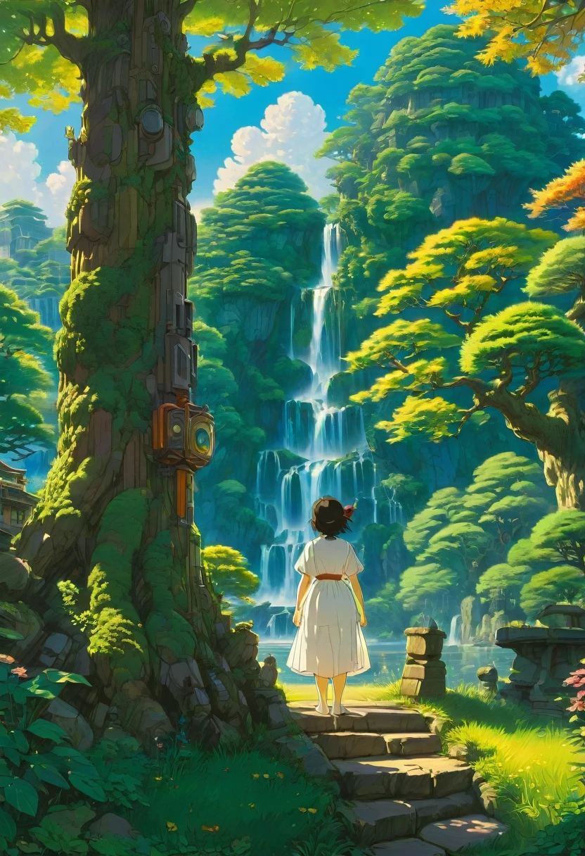 "In strong sunshine、Back view of a young woman standing in the shade of a tree in a park in Tokyo、White dress", Studio Ghibli, Highest quality, masterpiece, so beautiful, Perfect composition, Intricate details, Very detailed
, Studio Ghibli, Highest quality, masterpiece, so beautiful, Perfect composition, Intricate details, Very detailed