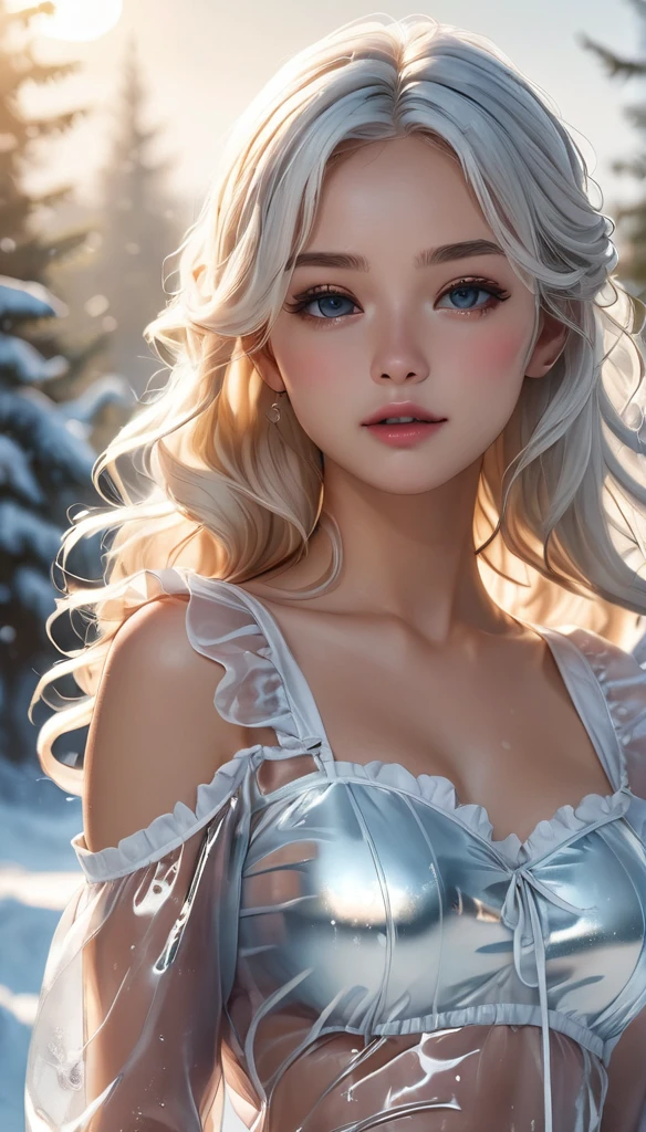 (((Extremely beautiful 30 year old woman))), (((masterpiece))), (((sharp focus))), (hyperdetailed face), elf ears,  cinematic, ((complex detailed background)), ((snowy mountains)), ((White cloak, white shirt, tight white pants)), (((Bright lighting))),   ((Volumetric lighting)), ((Canon 5d)), ((Beautiful detailed eyes)), ((Beautiful hyperdetailed face)), (small breast), (Hyperdetailed body), (Fit hyperdetailed ass),((Very Bright beautiful moonlight)), Beautiful clear starry sky, (a few freckles on face), ponytail (detailed hands), ((Hyperdetailed realistic anatomy)), ((Hyperdetailed hands)), (Dreamy reflective eyes) ((Clear shiny skin)), ((Full body)), Vivid picture, (Colourful Picture),  ulzzang-6500-v1.1,  shaded face, (shadows cast over face:1.3), (Solo), (Relaxed pose),   light smile, bored, (keen:1.3), best shadow, (Bright blonde hair), (short braided hair),   (hyperdetailed clothing), (photorealistic:1.4),
