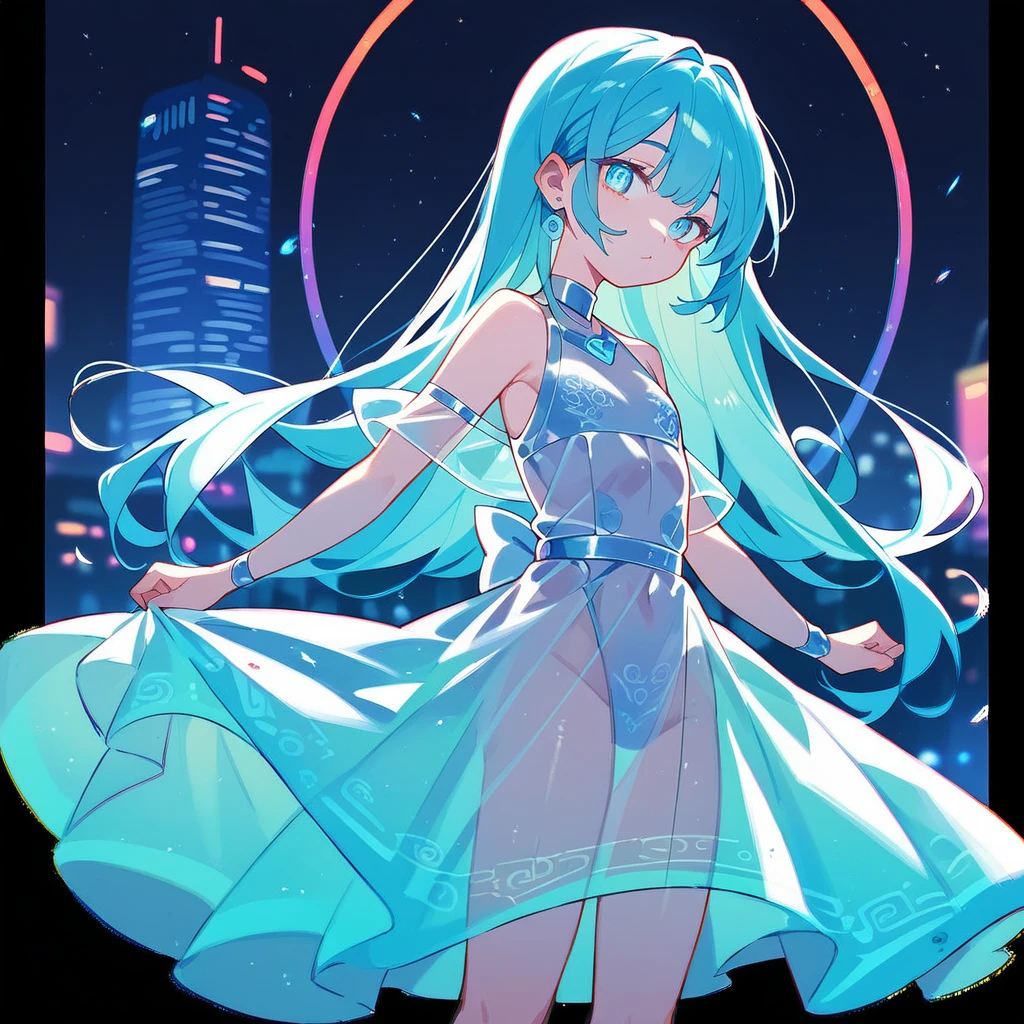 (Masterpiece, Best quality, Ultra precision), 1girl, Acquaintance, , Long white office shirt , Black pleated skirt, ((Light brown, Light brown hair:0.7), Long hair cut, Pale skin, ((blue eyes)), glowing_eyes, neon eyes, (ultra detailed eyes, Beautiful and detailed face, detailed eyes), ((Centering)), He smiles, ((View shot)), Facing the viewer, Eye level, (blurry background, bright snowy background, winter), Flat chested, Looking at the viewer, ((half closed eyes)), ((Perfect hands)), (((head, arms, Features, Elbows, In a vision))), ((Hands behind the back)), empty eyes, Beautiful lighting, the outside, in the fresh air, background, Specific topic, 25 years,
