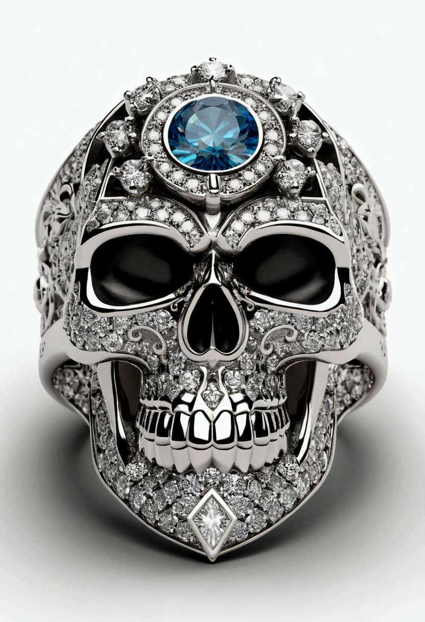 Skull ring with diamonds and the legend 2020-2024
