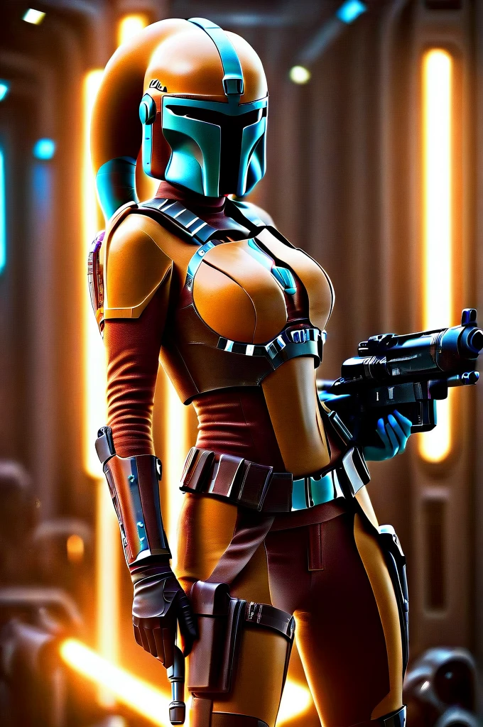 A ((female Twi'lek ))Mandalorian, detailed futuristic armor, intricate helmet, jetpack, blaster rifle, epic pose, dramatic lighting, gritty sci-fi atmosphere, cinematic, dramatic colors, highly detailed, 8k, photorealistic, masterpiece female Twi'lek
Waiting to start 
