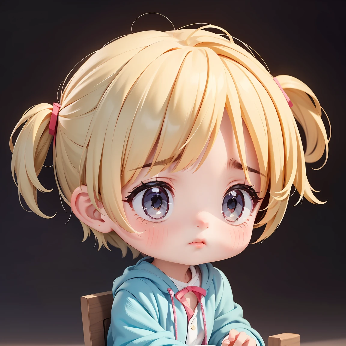  Super Chibi Character：1.8、wearing cute sandals、background：Simple all over、Blonde Hair、Cute 7  girl、Random cute outfits、Short legs、Sandals with ribbon、He has a depressed and gloomy look on his face.、He has a depressed and gloomy look on his face.、He has a depressed and gloomy look on his face.、He has a depressed and gloomy look on his face.、He has a depressed and gloomy look on his face.、He has a depressed and gloomy look on his face.