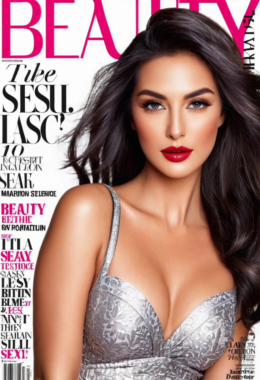 TEXT "BEAUTY" on a Magazine cover with a woman, modern, sexy