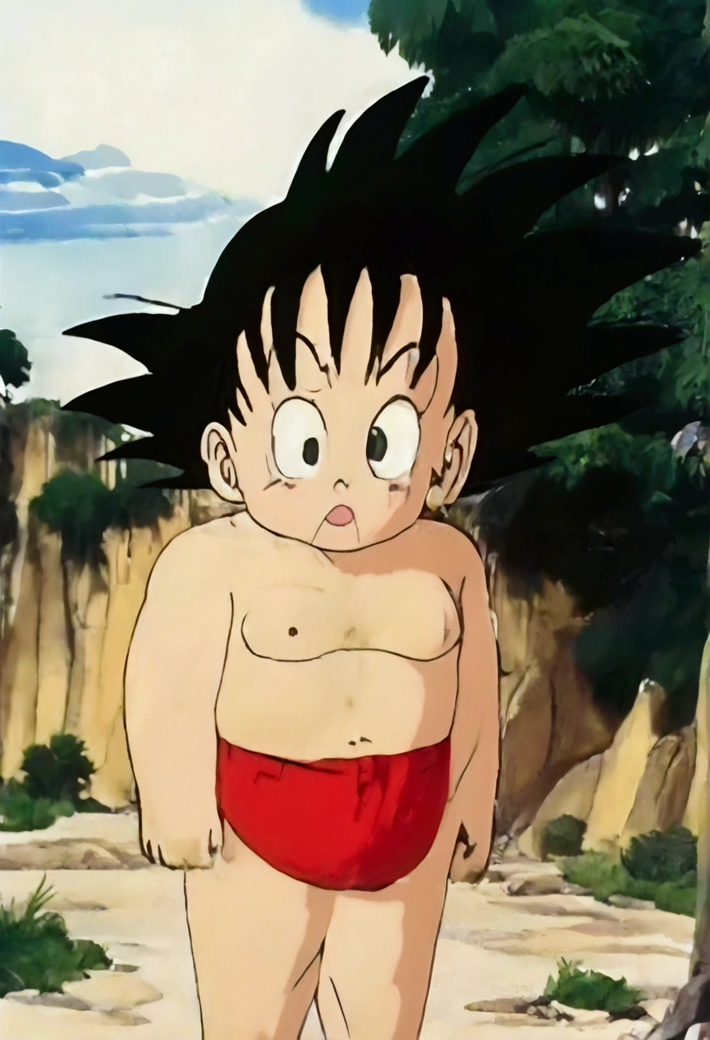 Naked Bulma bathing with Young Goku - SeaArt AI