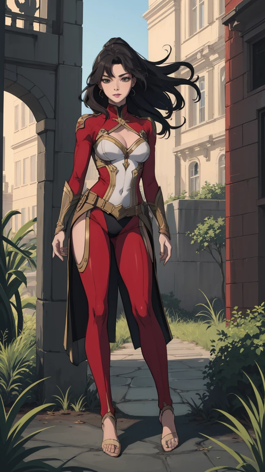 ((full body photo, standing, feet on the ground)) (Adriana Lima :1.1) Red lips, green eyes, ((full body photo, standing, feet on the ground)) Wonder Woman stands imposingly in a city from Themyscira. The scenery is lush. The camera details everything, a warrior woman, cover with stars, (work of art, maximum quality, best quality, official art, beautiful and aesthetic:1,2), (1 girl:1,4), extremely detailed, Losing money , Sensual, Full body, sensual pose,
