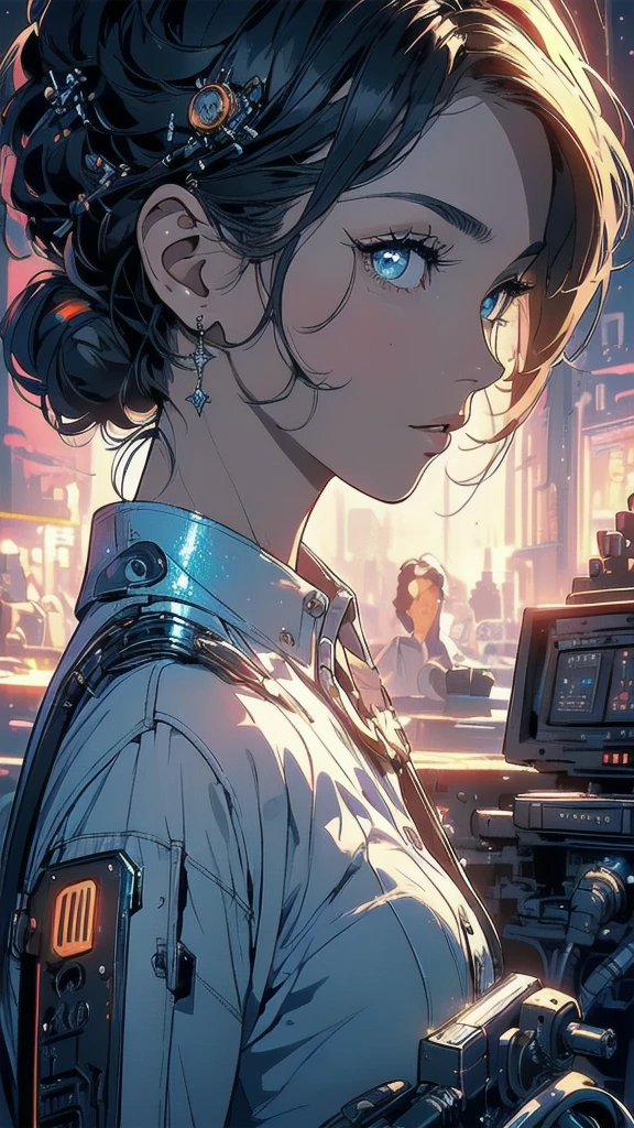 (((masterpiece, highest quality))),(((solo:1.2))),(((1girl:1.2))),(((32k wallpaper))),(very detailed, vintage science fiction),((((((cinematic movie poster)))))),(((((portfolio))))),(((((((Close-up))))))),,((((various angle)))),(((((ultimate highlight))))),((((complete. detailed face)))),(((((Extremely talented))))),(((most complicated machine))),(((text))),(((typography))),(((((best complicated machine))))),(((((super genius mechanic))))),(((((gorgeous light leak))))),(((detailed amazing sparkling eyes))),(((hexagon))),(((Overly complicated background:unlimited machine))),