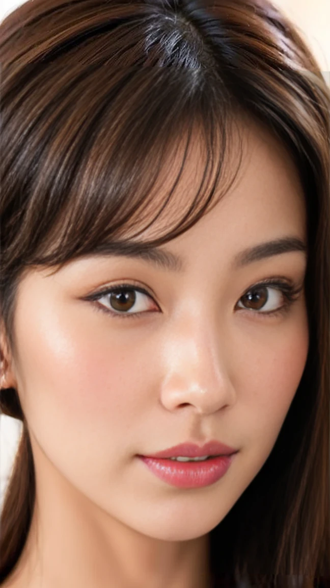 dark brown hair、light brown eyes、Japanese actress、lady、Iは彼に似ています&;I&#39;Iは40歳くらいです.、(intricate details:1.2)、(highest quality:1.4)、 (ultra high resolution:1.2)、ultra high resolution、(fine eyes)、(detailed facial features)、ticker、8K resolution、D cup size breasts、long hair、singapore terrace restaurant、view of singapore、Sit comfortably on a sofa on the terrace of a cafe with a beautiful view..、relax、lean on the backrest、Clothes in light tones、