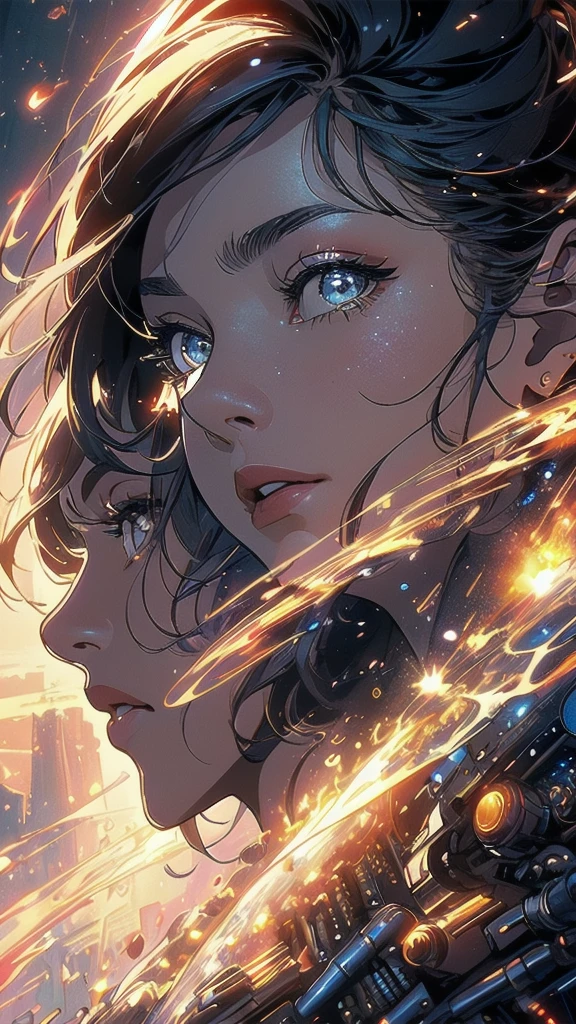 (((masterpiece, highest quality))),(((solo:1.2))),(((1girl:1.2))),(((32k wallpaper))),(very detailed, vintage science fiction),((((((cinematic movie poster)))))),(((((portfolio))))),(((((((Close-up))))))),,((((various angle)))),(((((ultimate highlight))))),((((complete. detailed face)))),(((((Extremely talented))))),(((most complicated machine))),(((text))),(((typography))),(((((best complicated machine))))),(((((super genius mechanic))))),(((((gorgeous light leak))))),(((detailed amazing sparkling eyes))),(((hexagon))),(((Overly complicated background:unlimited machine))),