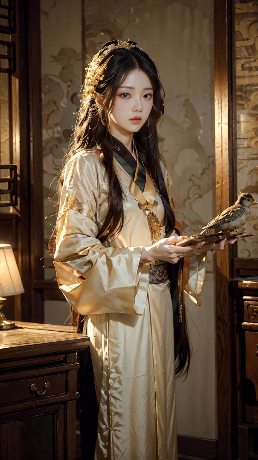 Top quality，16K，masterpiece：1.3。中国Dunhuang飞仙，Flowing long hair，Bird&#39;s-eye view photo，Beautiful，Beautiful wallpaper(RAW photos, best quality), (Practical, photo-Practical:1.3),best quality,Very detailed,masterpiece,Extremely detailed,illustration,,Dynamic Angle,world masterpiece theater,messy_long_hair,best quality,Extremely detailed CG unity 8k wallpaper,ink,Astonishing,light,lens_Flare,,Dunhuang_style，Dunhuang飞仙装办，Sexy，Little Lake，Exposed breasts，Large bust，Gentleman&#39;s Favorite