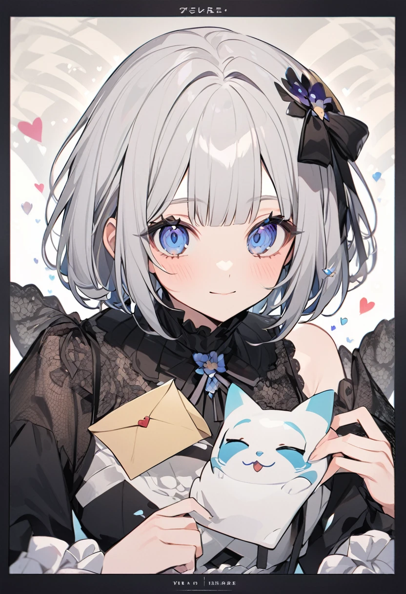The person in the image appears to be a VTuber, an online content creator using a virtual avatar. Here are the features, including the clothing:
Hair: The VTuber has short, silver hair with bangs. The hair is styled in a short bob cut with black bows on each side.
Eyes: She has large, blue eyes with a gentle, slightly closed expression.
Clothing: She is wearing a black dress with lace details. The dress has a high collar and a unique crisscross pattern on the chest, adorned with floral designs.
Background: The background is white with cute decorations such as clouds, hearts, and the letter "Z" suggesting a dreamy or sleep-related theme.
Comments Section: On the right side of the screen, there is a live comment section in Japanese.
Speech: The VTuber is saying "いってらっしゃい" (Itterasshai), a Japanese phrase used to wish someone well as they leave, similar to "take care" or "have a good day."
This VTuber has a cute and elegant appearance, with a gothic lolita-style outfit and short bob haircut.
