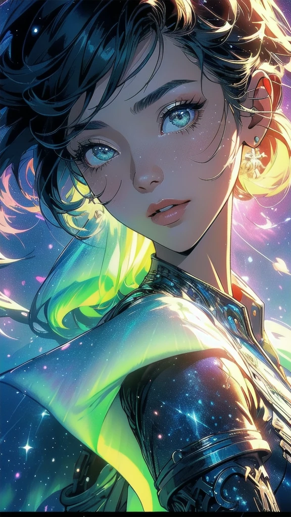 (((masterpiece, highest quality))),(((solo:1.2))),(((1girl:1.2))),(((32k wallpaper))),(very detailed, vintage science fiction),((((((cinematic movie poster)))))),(((((portfolio))))),(((((((Close-up))))))),,((((various angle)))),(((((ultimate highlight))))),((((complete. detailed face)))),(((((Extremely talented))))),(((most complicated machine))),(((text))),(((typography))),(((((best complicated machine))))),(((((super genius mechanic))))),(((((gorgeous light leak))))),(((detailed amazing sparkling eyes))),(((hexagon))),(((Overly complicated background:unlimited Aurora))),