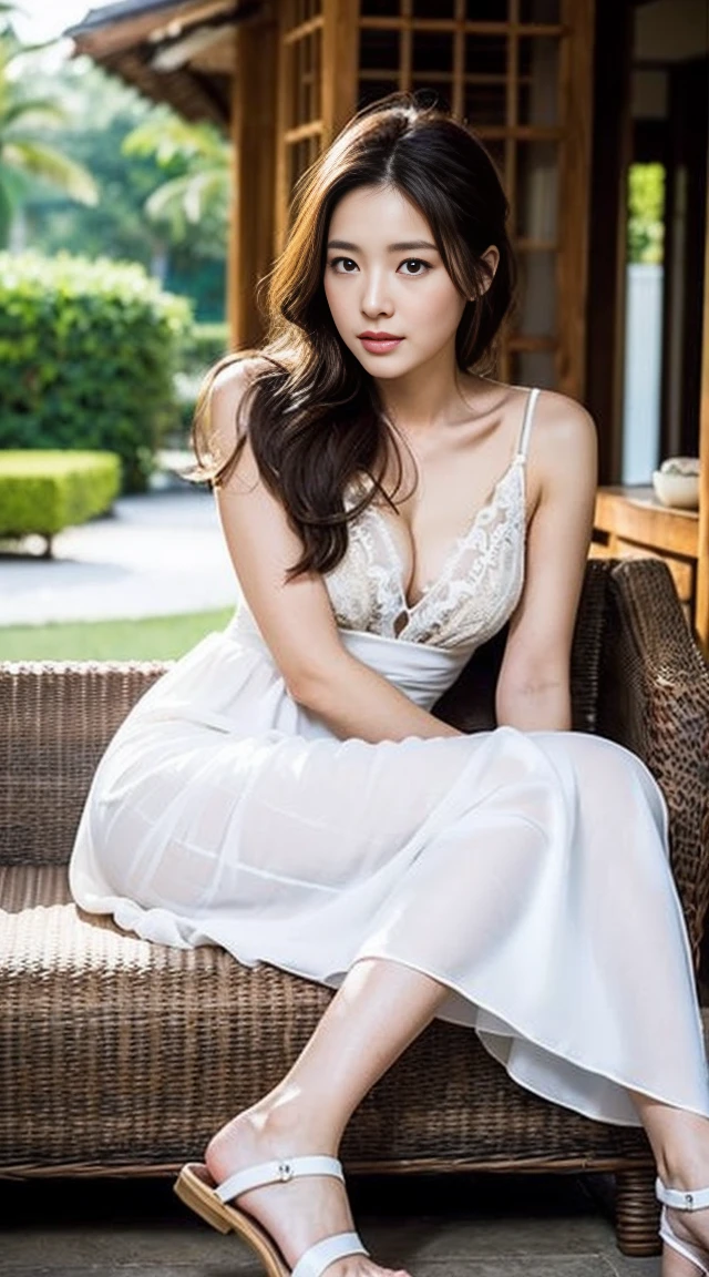 dark brown hair、light brown eyes、Japanese actress face、 lady、I'Iは彼とIが好きです'I'Iは40歳くらいです.、(intricate details:1.2)、(which one is the top?:1.4)、 (ultra high resolution:1.2)、ultra high resolution、(finely tuned)、(detailed facial features)、nffsw、8K resolution、D cup size breasts、long hair、big window、luxurious space、relax、、,full body photo、head to toe shot、beautiful feet、camisole dress、beautiful feet、A refreshing room filled with sunlight、she, loose household items, (plant:0.8), center of fashion, extreme details, very detailed, realistic, hourglass body, obscene pose,、、I cry a lot、tears、person on the left、white wall、white floor、diagonally from below、raise your chin、put your butt against the wall、relaxした表情、Pose of Weakness、(auraroid photo:1.2)、from outside the window、transparent pictureasterpiece、8K、32k、highest quality、(Details of both eyes)、1 girl、elegant、(Fluffy dress :1.4)、sunset、(cleavage:1.2)、sit、(Low - Angle、Angle of looking up:1.2)、Hilarious