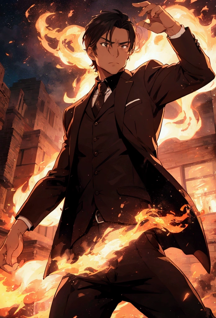 mature man with fire powers
