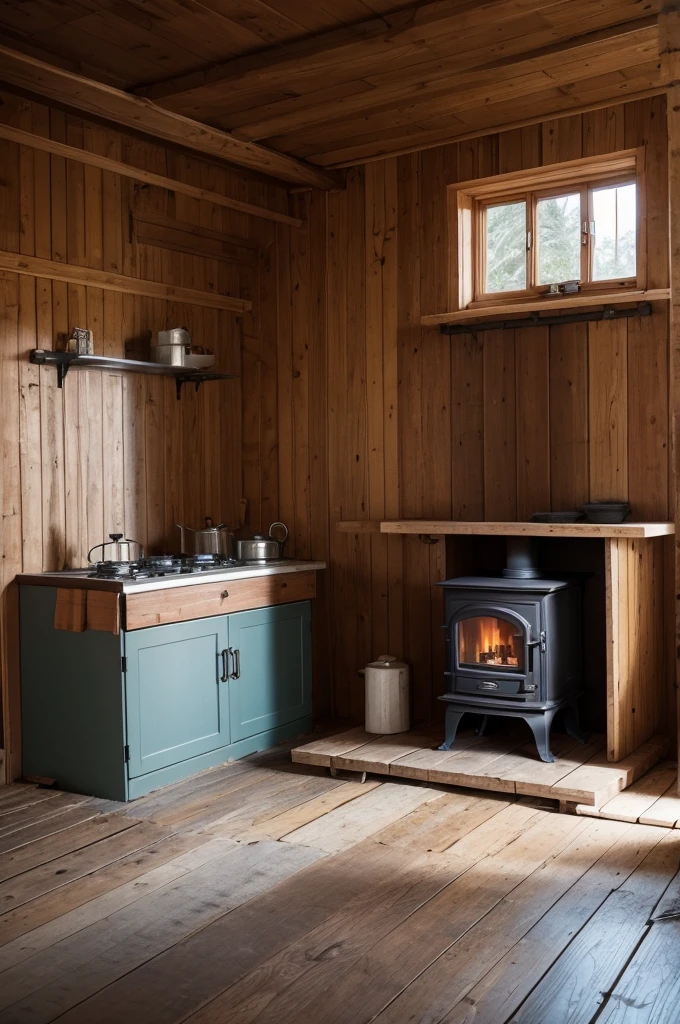 House with stove, in the middle of nowhere, Wood, chilly , Raby, Peace