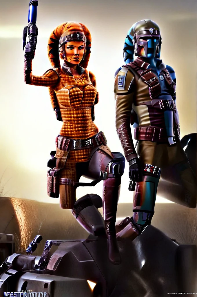A ((female Twi'lek ))Mandalorian, detailed futuristic armor, intricate helmet, jetpack, blaster rifle, epic pose, dramatic lighting, gritty sci-fi atmosphere, cinematic, dramatic colors, highly detailed, 8k, photorealistic, masterpiece
