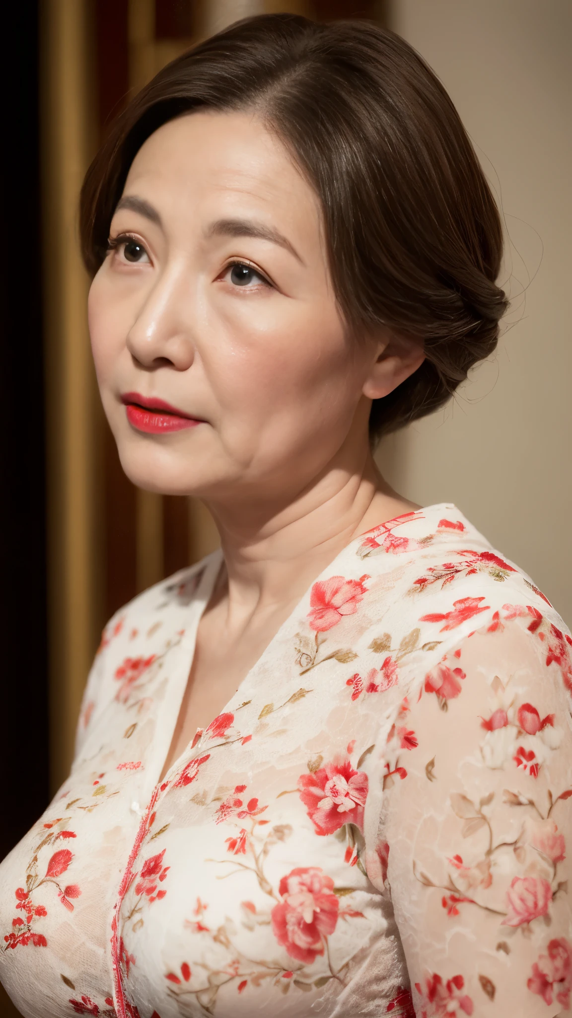 Mature Woman, 120 years old, Magazine Gravure, senior citizen, Draw lips correctly, Red lipstick, No discomfort, 16K, Highest quality, Very detailed, Realistic, Very detailed肌, (Chinese), alone, Huge breasts, Mature Madam, Glamour, sexy, Chromo White Skin, Staring straight ahead,