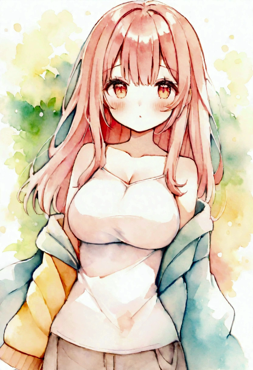 ((masterpiece)), ((best quality)), (ultra-detailed), anime style, bath, a cute girl, 1girl, solo, nude00, ((beautiful eyes)), smile, ((open chest)), ((cute nipples)),small breast,