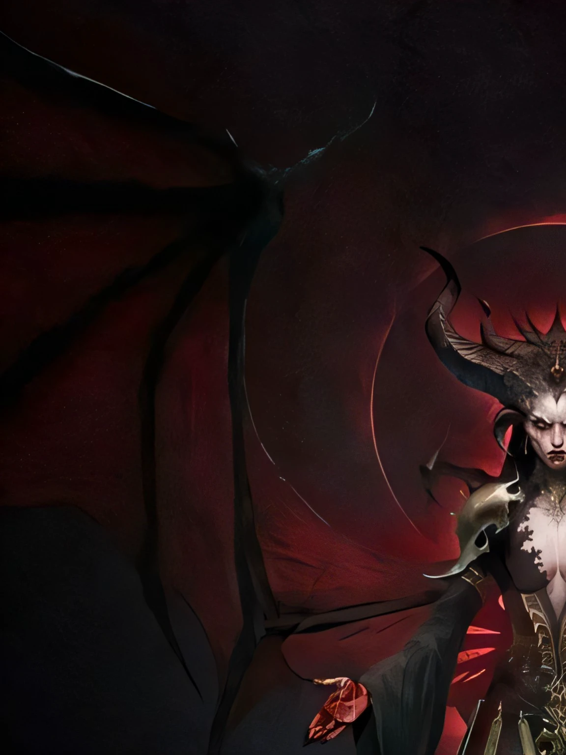 demon with horns and a demon like face standing in the dark, beautiful elegant demon queen, diablo 4 lilith, beautiful succubus, succubus, demoness, succubus | medieval, diablo digital concept art, queen of hell, diablo 4 queen, demon woman, diablo concept art, demon girl, portrait of a female demon, queen of darkness, lilith