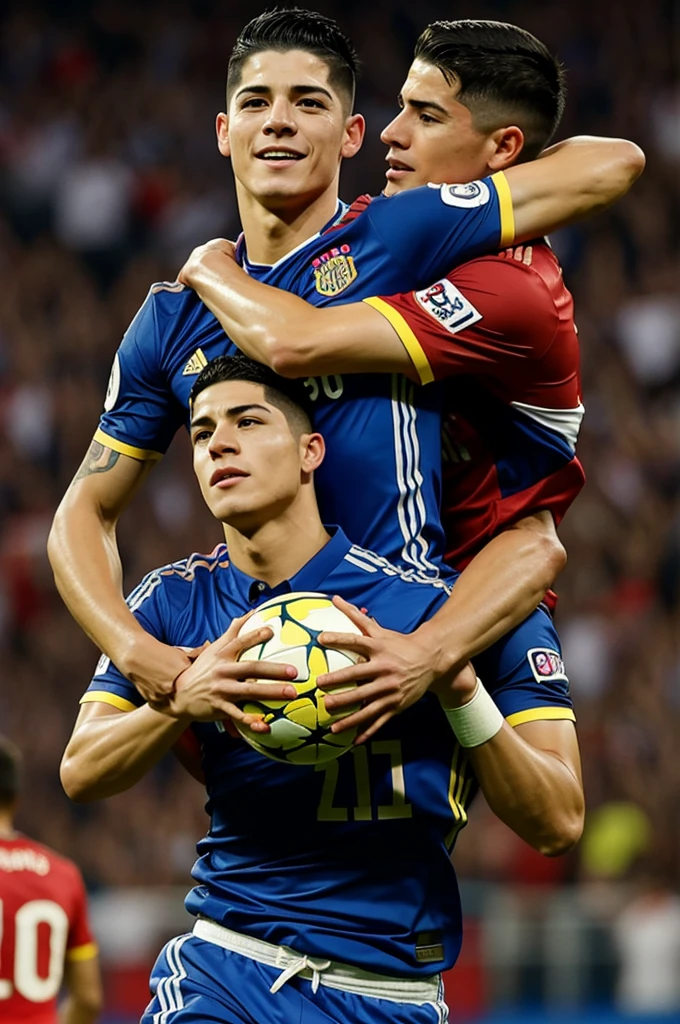 James Rodriguez lifting the America's Cup