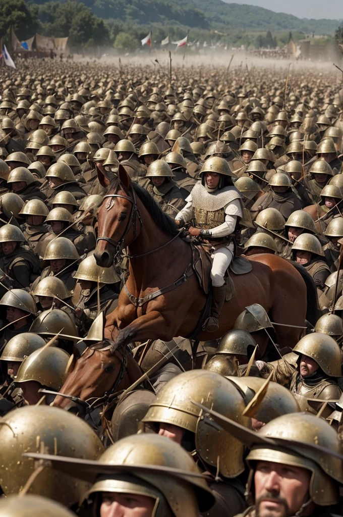 middle Ages: army of tens of thousands of men against just a few hundred 