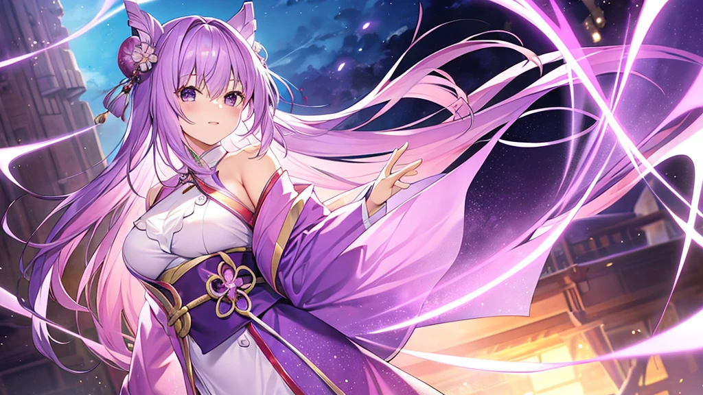 woman clear Light purple hair kimono Anime Style The Great Voyage