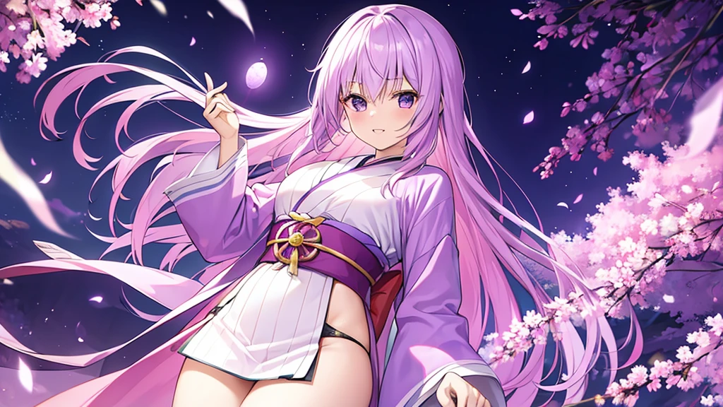 woman clear Light purple hair kimono Anime Style The Great Voyage