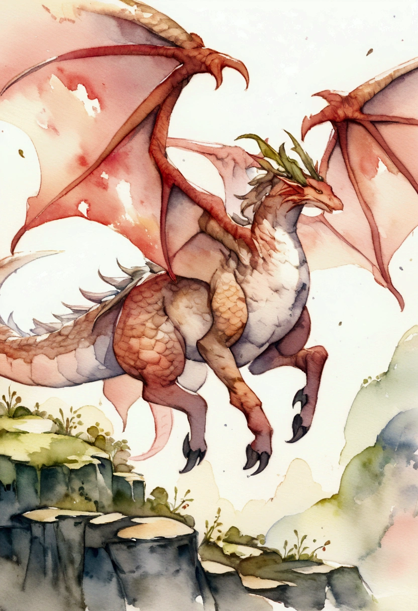 Flying Dragon Fantasy Picture books watercolor