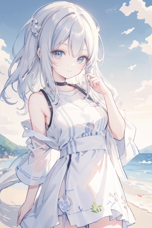 (best quality), masterpiece, Extremely detailed CG8K painting, high color, Extremely high color saturation, All colors are deepened, central composition, Extremely detailed light and shadow, The face and eyes are very detailed, medium length hair, sportswear, colorful clouds，beautiful nature，landscape，High ponytail