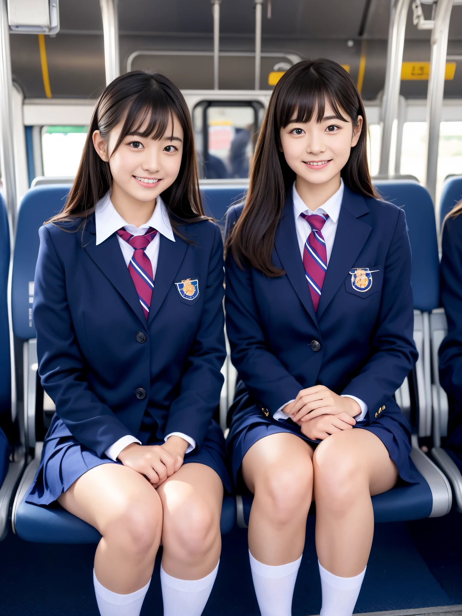 Center View、An Asian woman in a short skirt and bow tie is sitting on a train、Cute school girl、Japanese girls uniform、Wear Japan 、Japanese 、Surreal 、Dressed as a high school girl、Surreal 、Wear a uniform、Realistic school girl、Girl in uniform、Wear a uniform、 Pause、Whole Body Ezbian、Nice skin、Glowing Skin、Nice thighs、Shining thighs、Shining Regaleg , Japanese High School 、Nogizaka Idol、Korean Idol、thigh