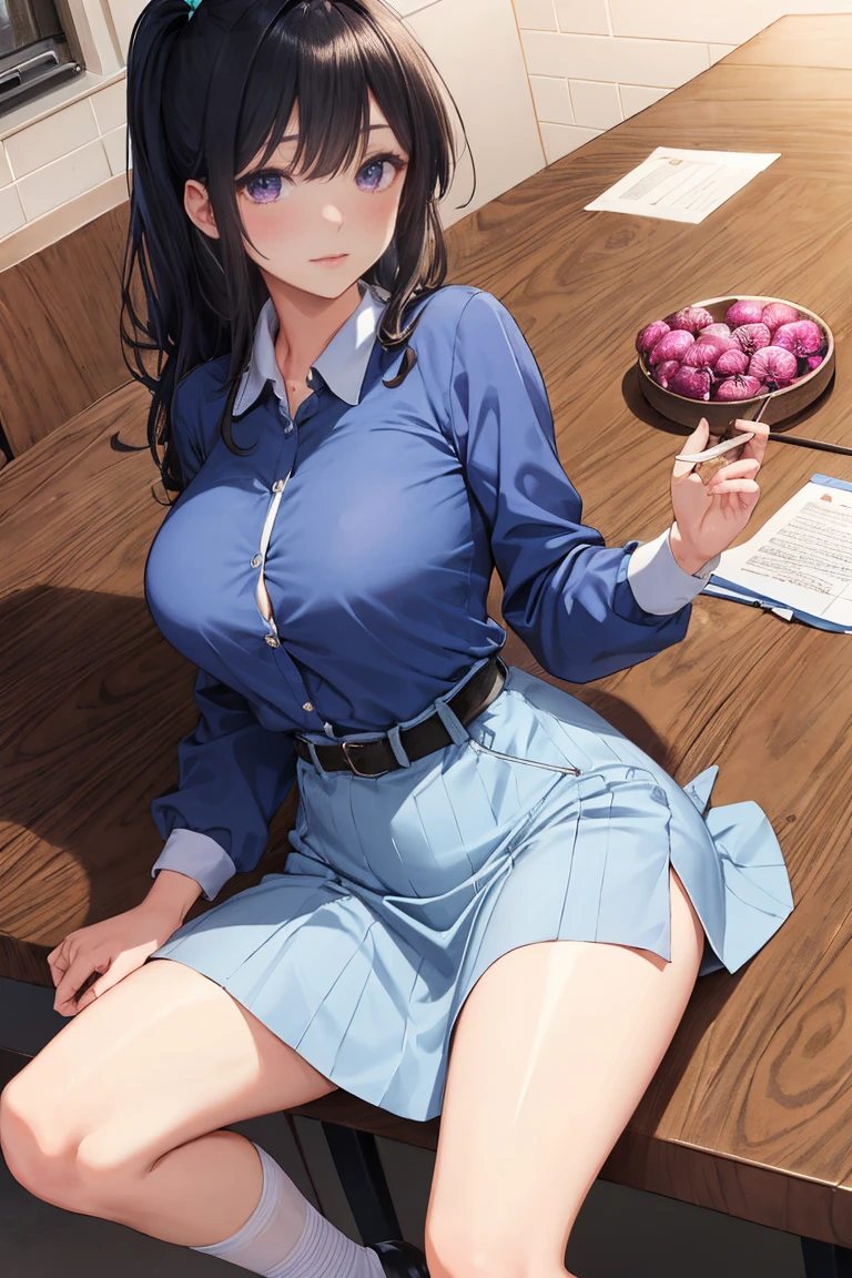 (Beautiful hands:1.2), (On the table, best quality:1.3), Aiko Katsuragi,45 years old, (whole body照:1.05), , (curve:0.9), 1 Girl, natural face, sit on the chair, doctor, Laboratory work clothes, Stethoscope, Short pencil skirt, (Thighs Thighs Thighs Thighs:1.05), High heel, cosmetic, Large Breasts, Lipstick, Violet eyes, Ponytail, dark indigo hair, cleveage, Perfect body, (Sports Groups:1.1), Perfect eyes, Natural Eyes, Smoked eyeliner, Eyeshadow, Perfect face, Tempting face, glimpsing, blush, High sharpness, Clear focus, Infirmary, Professional artwork, Intricate details, Bright colors, Diffuse lighting, Digital Mixing, Extremely detailed body, Ultra-fine hair, Ultra-fine face, Popular on Pixiv,The nipples are transparent、Big breasts、Full breasts、There is a lump in the chest、whole body、shy , horse riding , Solo Boy、Girl lying on her back at an angle from below, spread legs, spread , Full breasts、The nipples are transparent, fingering, , Olgam cute face, blush,