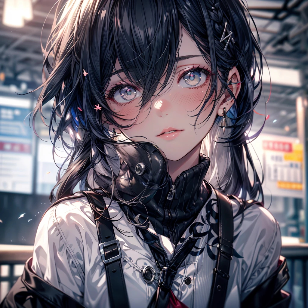 ((masterpiece)), Highest quality, Highly detailed face, Ultra-high resolution, (photoRealistic:1.4), wonderful, In detail, Large file size, Correct Exposure, One girl, Slim body, Height: 162cm, (Intricate details), alone, View your viewers, Perfect lighting, Realistic, lips, blush, Glowing Skin, Fair skin,Highly detailed face, Beautiful attention to detail, (Detail Skin:1.2), compensate, Depth of field, ((school uniform, Overcoat,Black Stockings,Leather shoes,)),whole body, Are standing,