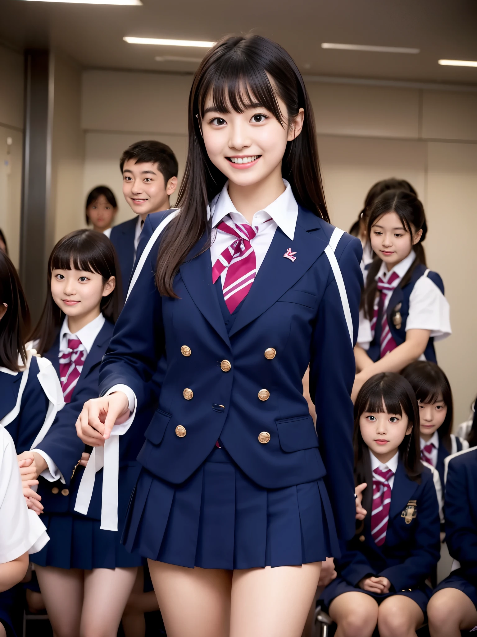 Center View、An Asian woman in a short skirt and bow tie is sitting on a train、Cute school girl、Japanese girls uniform、Wear Japan 、Japanese 、Surreal 、Dressed as a high school girl、Surreal 、Wear a uniform、Realistic school girl、Girl in uniform、Wear a uniform、 Pause、Whole Body Ezbian、Nice skin、Glowing Skin、Nice thighs、Shining thighs、Shining Regaleg , Japanese High School 、Nogizaka Idol、Korean Idol、Tai Gu emphasized、One person、crowd