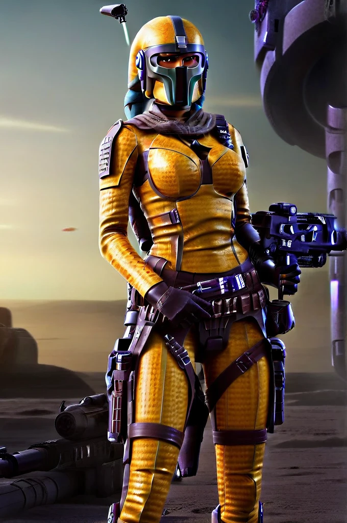 A ((female Twi'lek ))Mandalorian, detailed futuristic armor, intricate helmet, jetpack, blaster rifle, epic pose, dramatic lighting, gritty sci-fi atmosphere, cinematic, dramatic colors, highly detailed, 8k, photorealistic, masterpiece female Twi'lek
