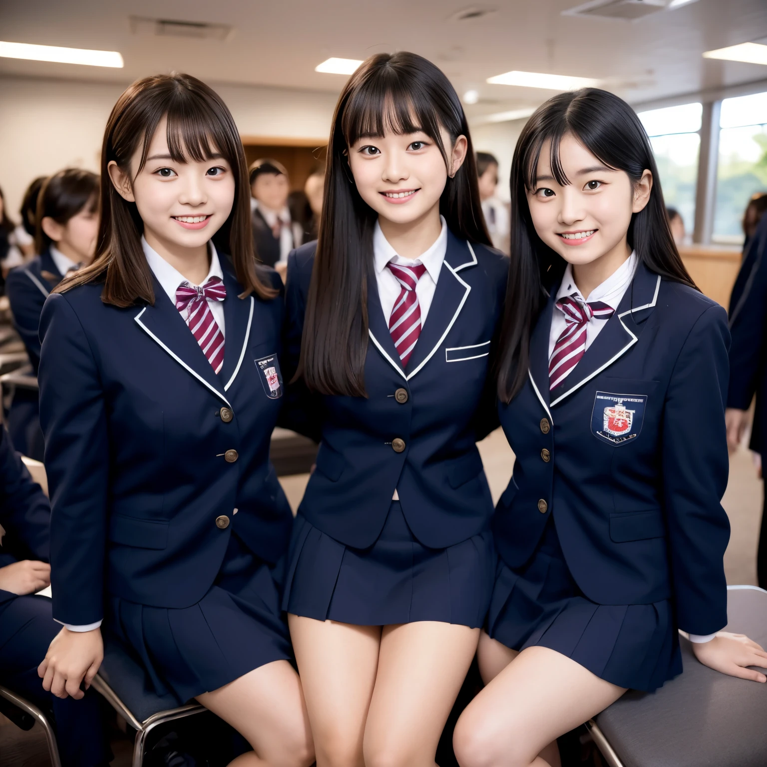 Center View、An Asian woman in a short skirt and bow tie is sitting on a train、Cute school girl、Japanese girls uniform、Wear Japan 、Japanese 、Surreal 、Dressed as a high school girl、Surreal 、Wear a uniform、Realistic school girl、Girl in uniform、Wear a uniform、 Pause、Whole Body Ezbian、Nice skin、Glowing Skin、Nice thighs、Shining thighs、Shining Regaleg , Japanese High School 、Nogizaka Idol、Korean Idol、Tai Gu emphasized、One person、crowd、Ultra mini skirt