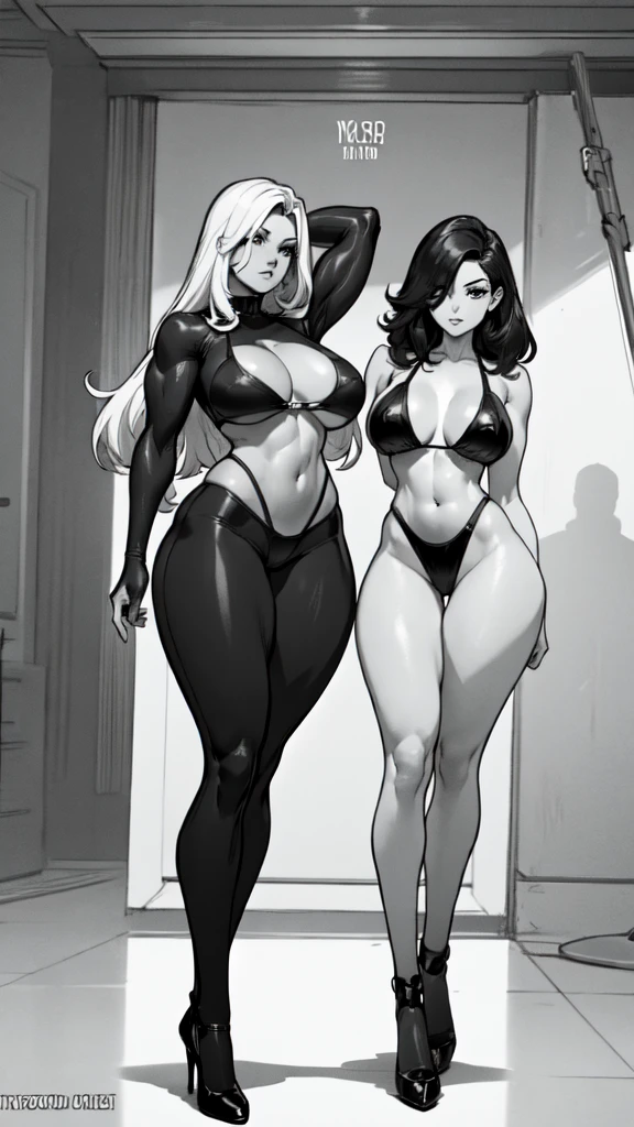 a cartoon of a woman with a big breast standing on a scale, muscular thighs, thighs!!!, muscular character, strong legs, thick smooth warframe thighs, large thighs, thighs!!!!!!, full body cgsociety, perfectly shaded body, legs and arms, strong pose, exaggerated body features, realistic shaded perfect body, detailed legs towering over you, bodybuilder superhero bikini