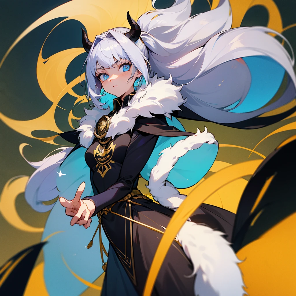 Physicist: She would be a young woman with an athletic build and medium height..
Hair: His hair is long and silver, usually collected in two pigtails.
Eyes: His eyes are light blue.
fur: His skin is clear.
outfit: in the anime, Noelle usually wears a black dress with silver and gold details, plus a black cape with the emblem of the Black Bulls.