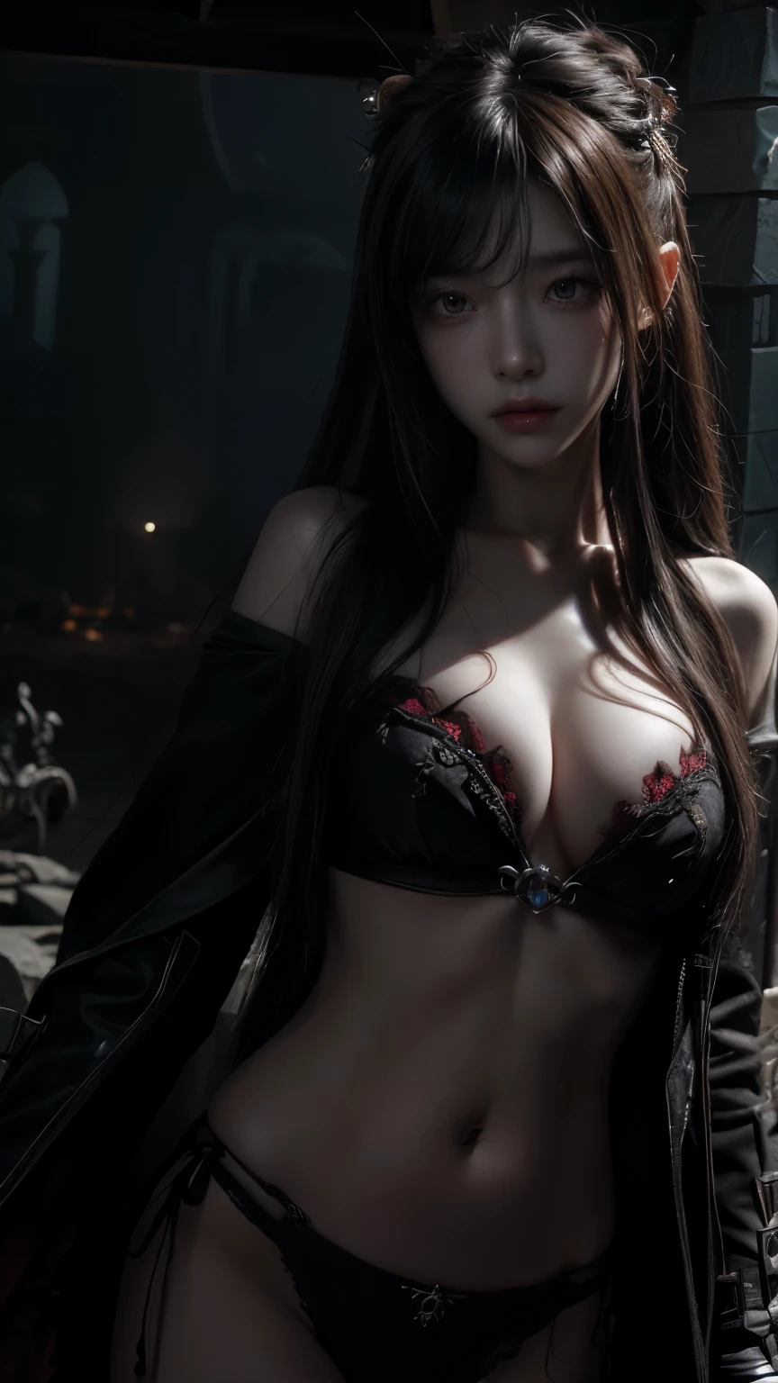 masterpiece, best quality, (Very detailed CG unity 8k wallpaper), (best quality), (Best Illustration), (Best shadow),World of Warcraft，Undead，Undead， 女Undead法师，There are rotten scars on the body， Ray Tracing, Very detailed，City ruins in the background