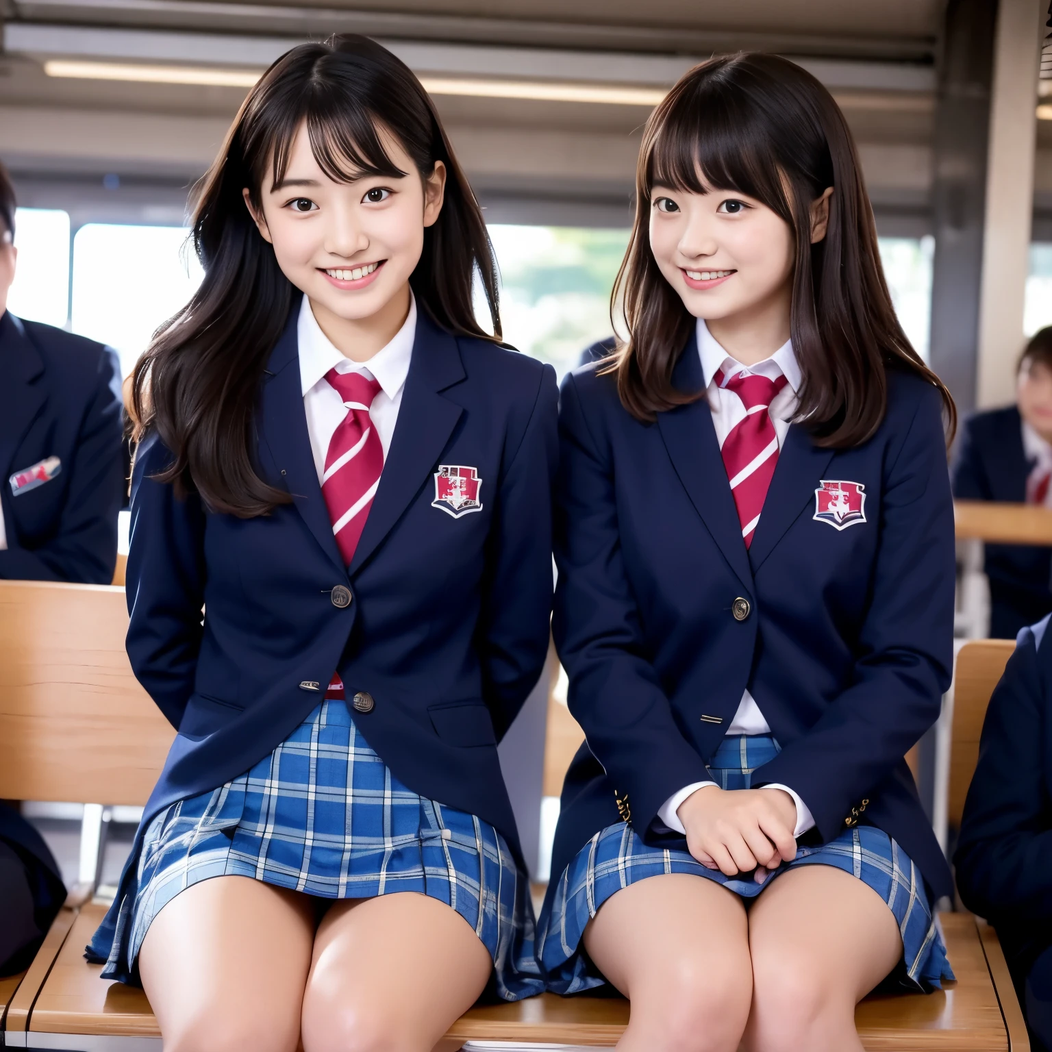 Center View、An Asian woman in a short skirt and bow tie is sitting on a train、Cute school girl、Japanese girls uniform、Wear Japan 、Japanese 、Surreal 、Dressed as a high school girl、Surreal 、Wear a uniform、Realistic school girl、Girl in uniform、Wear a uniform、 Pause、Whole Body Ezbian、Nice skin、Glowing Skin、Nice thighs、Shining thighs、Shining Regaleg , Japanese High School 、Nogizaka Idol、Korean Idol、Tai Gu emphasized、One person、crowd、Ultra mini skirt、From the knee up
