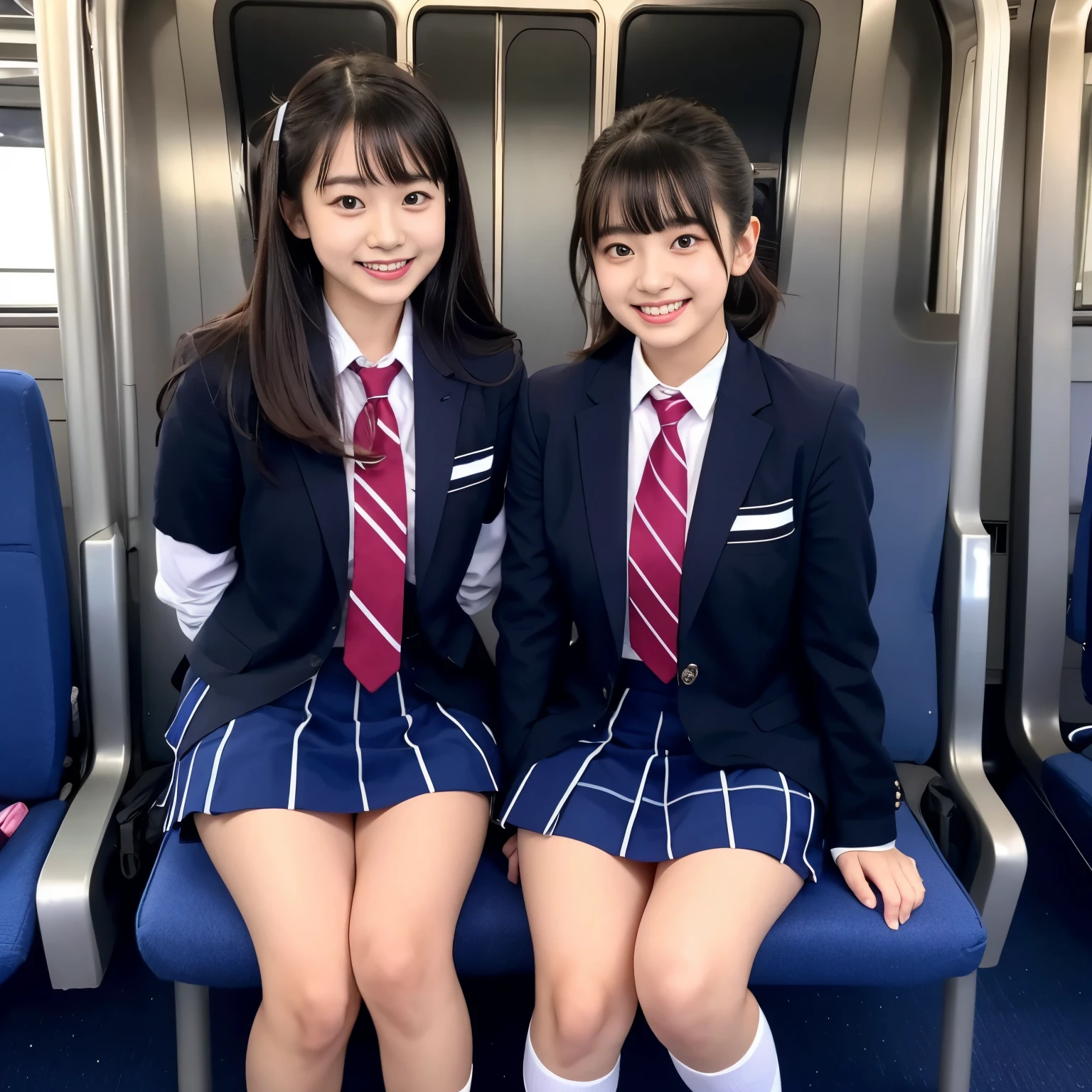 Center View、An Asian woman in a short skirt and bow tie is sitting on a train、Cute school girl、Japanese girls uniform、Wear Japan 、Japanese 、Surreal 、Dressed as a high school girl、Surreal 、Wear a uniform、Realistic school girl、Girl in uniform、Wear a uniform、 Pause、Whole Body Ezbian、Nice skin、Glowing Skin、Nice thighs、Shining thighs、Shining Regaleg , Japanese High School 、Nogizaka Idol、Korean Idol、Tai Gu emphasized、One person、crowd、Ultra mini skirt、From the knee up