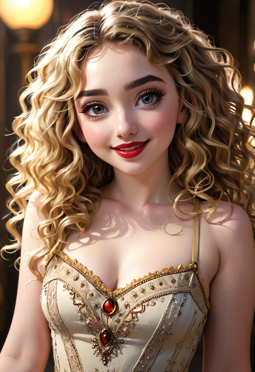 A Beautful Jewish Women With A Thick Bushy Unibrow And A Attractive Nose. Thick, Intense, Curly, Frizzy, Messy Long Golden Hair. Boho Dress. Curvy Hourglass Figure. Ultra HD,, Epic Lighting, Striking Silhouette. Sabrina Carpenter. Attractive Pose. Aluring Smile. Red Lips. The Official Art – An Award-Winning Digital Masterpiece In 4K Ultra HD, Extreme Detail And Intricate Realism. This Concept Art Brought To Life By The Hands Of Artists Like Wlop & Artgerm In A Stunning 2D Vector Illustration.
