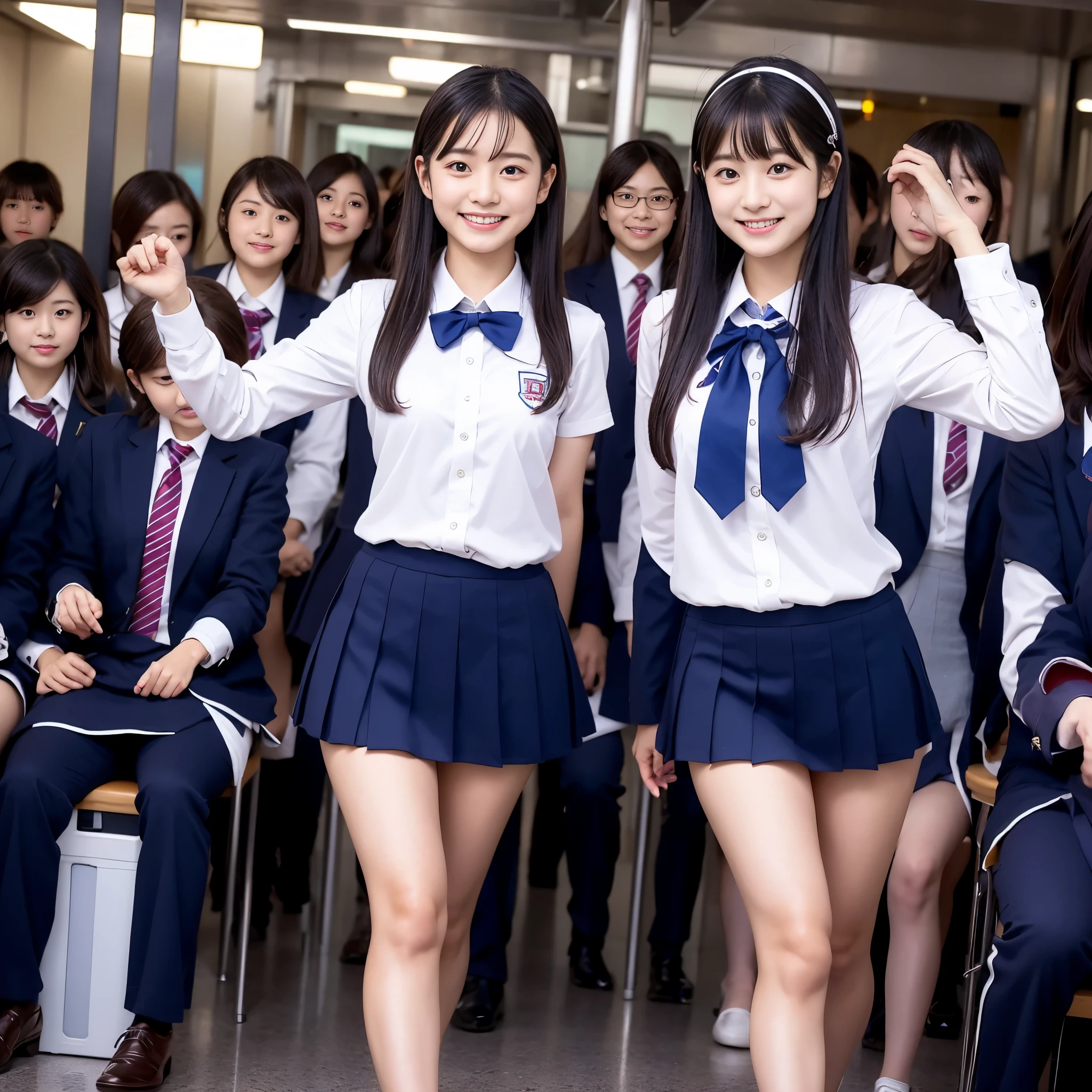 Center View、An Asian woman in a short skirt and bow tie is sitting on a train、Cute school girl、Japanese girls uniform、Wear Japan 、Japanese 、Surreal 、Dressed as a high school girl、Surreal 、Wear a uniform、Realistic school girl、Girl in uniform、Wear a uniform、 Pause、Whole Body Ezbian、Nice skin、Glowing Skin、Nice thighs、Shining thighs、Shining Regaleg , Japanese High School 、Nogizaka Idol、Korean Idol、Tai Gu emphasized、One person、crowd、Ultra mini skirt、From the knee up