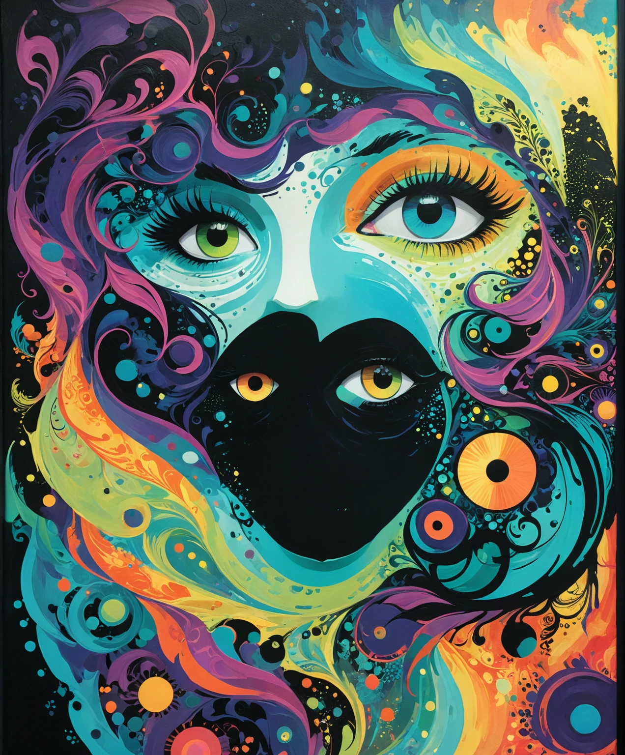 professional photography of a bizarre otherworldly creature by A.J..Casson e Phil Noto e Rembrandt Van Rijn e Emily Kame Kngwarreye , bold lines, hyper detailled, limited dark palette, Bright dark, (details Intricate, work of art, best qualityer:1.4),