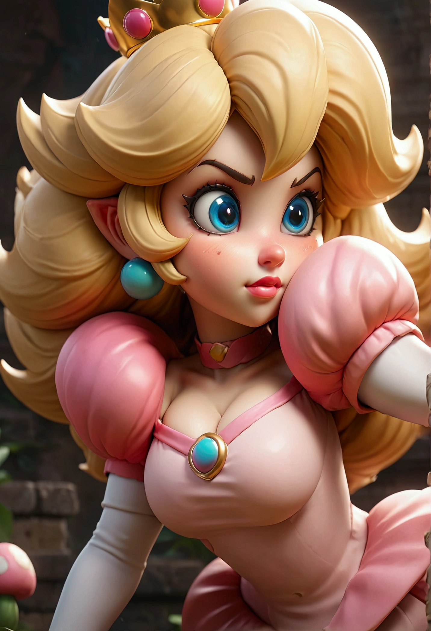 Princess Peach with a big ass and in pink panties