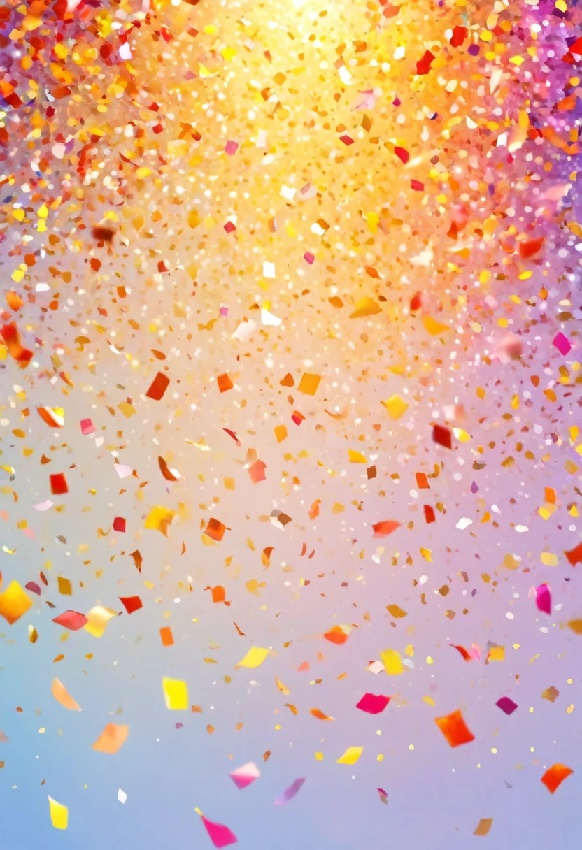 isolated on white background( Colorful Confetti/confetti/colorful confetti)watercolor画、watercolor、Splash technology recreates the romantic atmosphere in humid environments、unique ingredients、Abstract representation、Contains surreal elements、light tone.Light gold color scheme、High resolution details、Ink splash effect、color saturation。(best quality,4K,8k,high resolution,masterpiece:1.2),Super detailed,(current,photocurrent,photo-current:1.37),leave a blank.Fresh, bright, natural and soft light and shadow.best quality.8k.romantic style.Literary youth style.Delicate and elegant.