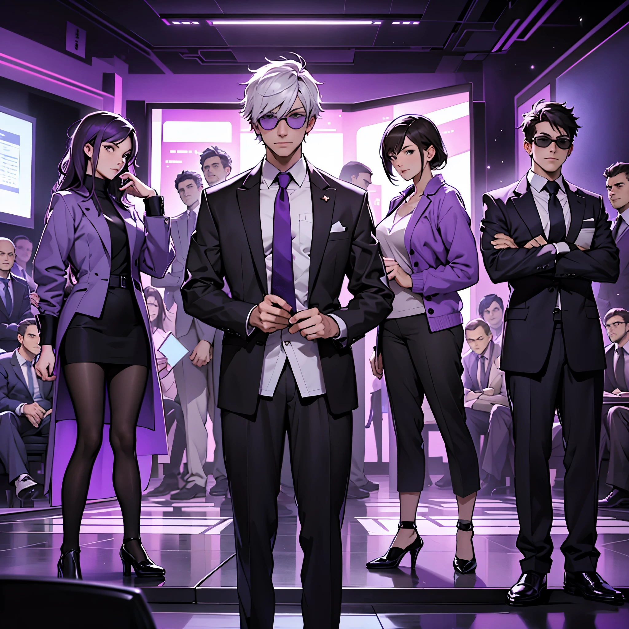In one image divided into four sections, an architect male, a logician female, a commander female, and a debater male appear, each in distinctive poses against a unified backdrop with shades of purple.